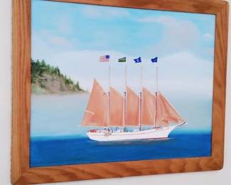 ORIGINAL (ACRYLIC?) FOLK ART NAUTICAL