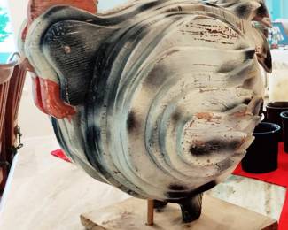 LARGE VINTAGE CUSTOM WOOD ROOSTER