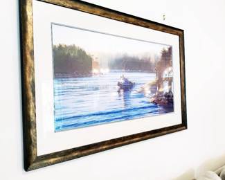 TUGBOAT IN THE ISLANDS, BRITISH COLUMBIA, CAROL EVANS, ARTIST