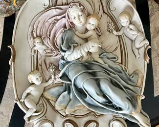 Madonna and Jesus Porcelain Mount by Giuseppe Armani