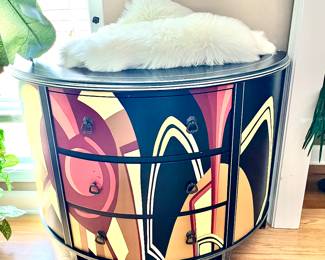 Abstract Colorful Bombay Chest Table