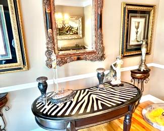 Zebra pattern table with stunning mirror