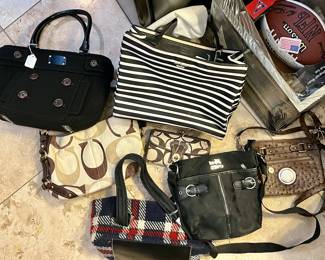 Variety of designer purses