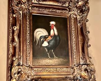 Colorful Rooster Oil Painting