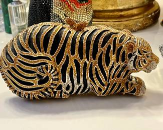Austrian Crystal Clutch Bag - Tiger 
