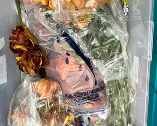 Bins and Bins of Christmas Decor and Crafting Supplies