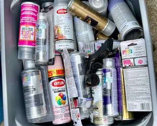 Bins and Bins of Christmas Decor and Crafting Supplies