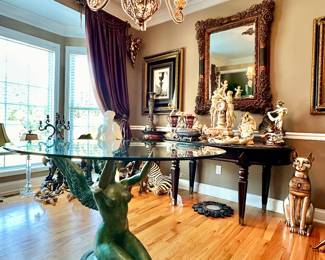 Bronze winged fairy table with beautiful patina!