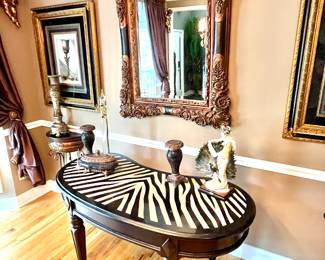 Zebra pattern table with stunning mirror