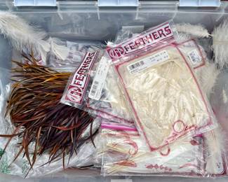 Bins and Bins of Christmas Decor and Crafting Supplies