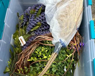 Bins and Bins of Christmas Decor and Crafting Supplies