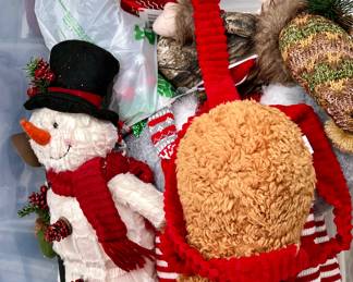 Bins and Bins of Christmas Decor and Crafting Supplies