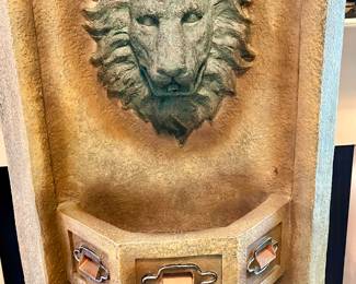Large Lion Head Faux Stone Indoor Fountain