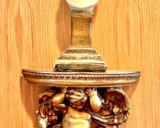 Bust St. Cristo De Limpias held up by cherub