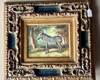 Zebra painting in gorgeous frame