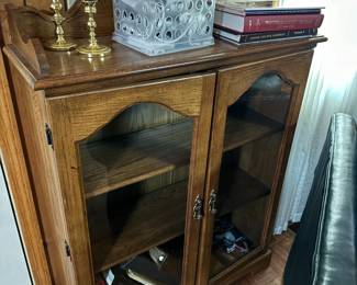 antique wooden/glass bookcase