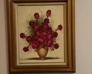 vintage floral framed artwork