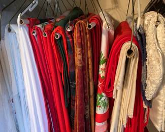 Table cloths - mostly Christmas