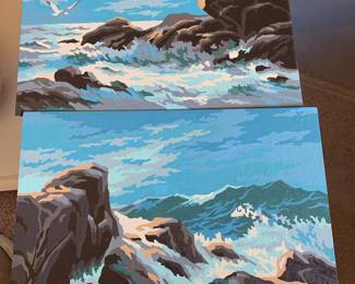 1950s paint by number seascapes