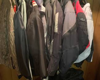 motorcycle and hunting gear, coats
