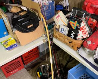 Fishing poles and tackle box