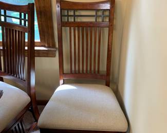 table and six dining chairs, Mission style