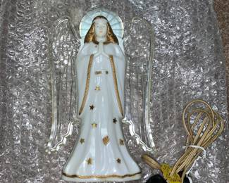 Large vintage plastic lighted angel 