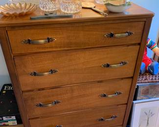 Modern dresser, accessories, lamp, wall art