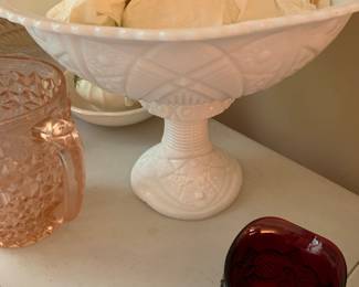milk glass punch bowl