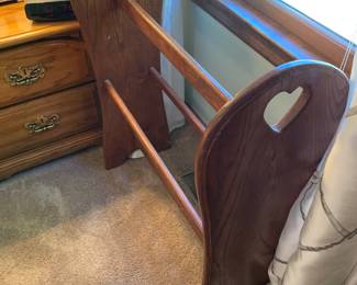 One of at least three quilt racks