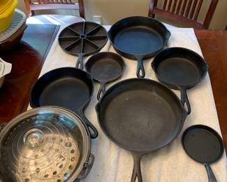 Cast iron pans and dutch oven