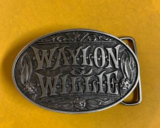 Waylon and Willie belt buckle