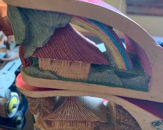 Carved wood sandals, Asian? Philippines?