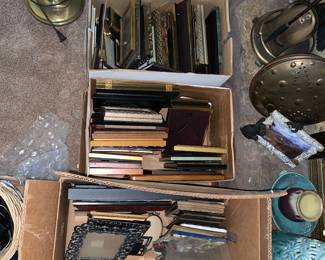 three boxes of table top picture frames