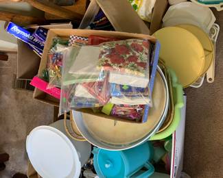 assorted Tupperware and plastic kitchen items