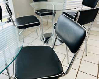 Black and white chairs