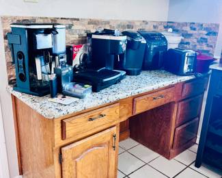 Coffee maker, new cappuccino maker, air fryer.