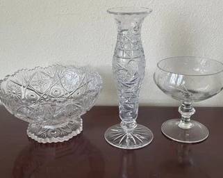 Vintage 3pc Lot Of Glassware K105
