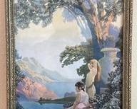 Antique (1930s) Chester K. Van Nortwick Print "The Dawn Of Day", Maxfield Parrish Inspired AR38
