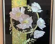 Vintage Framed White Flowers (metallic) AR47
