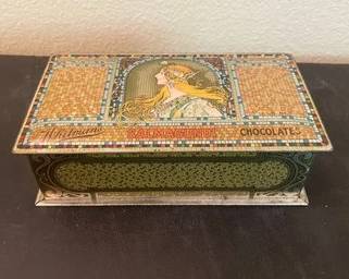 Vintage/antique 1920s Art Deco Whitman's Chocolates Tin Mosaic Box T2
