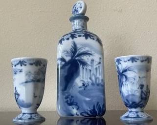 3pc Porcelain Sake Set K37
