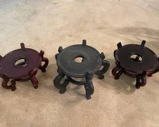 Lot Of Asian Fish Bowl/pot Stands T66
