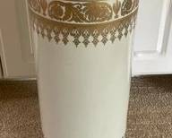 Ivory & Gold Ceramic Floor Vase/umbrella Holder L206
