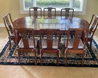Exquisite Rosewood Dining Table W/ 6 Side Chairs L208

