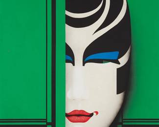 99
Rene Gruau
1909-2004
"Le Masque Indiscret," 1976
Oil on canvas
Signed upper right and with the artist device: Gruau; signed again, titled, and dated, verso
50" H x 38" W
Estimate: $3,000 - $5,000