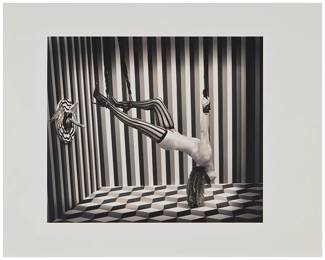 123
Joel Peter Witkin
b. 1939
"Cuisine Of A Failed Romance," 2003
Toned gelatin silver print on paper
Edition: 1/10
Signed, titled, dated, and numbered in pencil, all verso
Image: 11.625" H x 13.375" W; Sheet: 16" H x 19.75" W
Estimate: $4,000 - $6,000