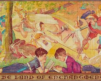 84
Norman Rockwell
1894-1978
Study For "The Land Of Enchantment," Circa 1934
Watercolor, ink, and graphite on paper laid to board
Unsigned; titled in the lower portion of the image
Image: 9" H x 19.25" W; Sheet: 15" H x 20.25" W
Estimate: $20,000 - $30,000