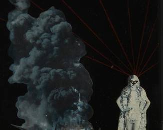 62
Marcel Dzama
b. 1974
Untitled, 2007
Collage and mixed media on panel mounted to board, as issued
Signed lower right: Marcel Dzama; signed again and dated, verso
7.75" H x 6" W; Mount: 13.75" H x 10.875" W
Estimate: $700 - $900