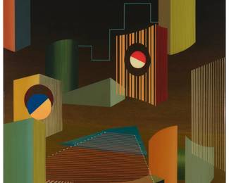 49
Bryan Ida
b. 1963
"Sunset Strip," 2014
Acrylic and epoxy on panel
Signed, dated, and titled, verso: Bryan Ida
44" H x 35.5" W
Estimate: $1,500 - $2,500